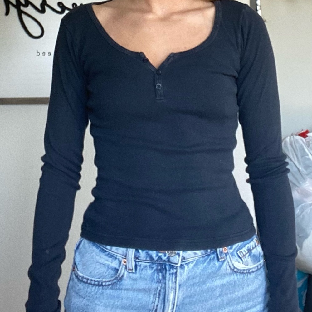Navy Long Sleeve Women's Top